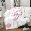 Japanische Überwurfdecke Spritzrot Kirschblüte Geschenke für Mädchen Frauen Männer Jungen Plüsch Gemütlich Flanell Fleece Flauschig Sakura Decken