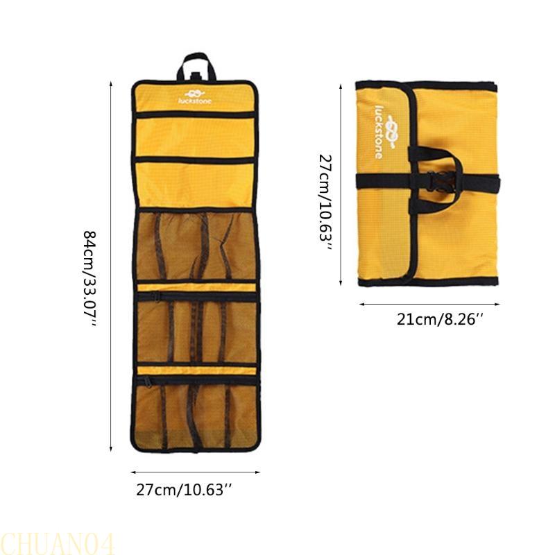 A1A2 Foldable Rock Climbing Storage Bag Durable Carabiner Hook Partitions Holder Hiking Gear