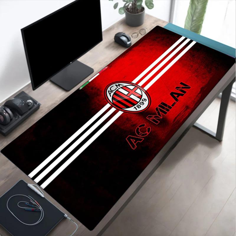 Tappetino per mouse con stemma AC Milan, Tappetino per mouse, Tappetino per mouse da gioco, Tappetino per tastiera, Decorazione per scrivania per computer portatile, Regalo per tifosi, Regalo di compleanno