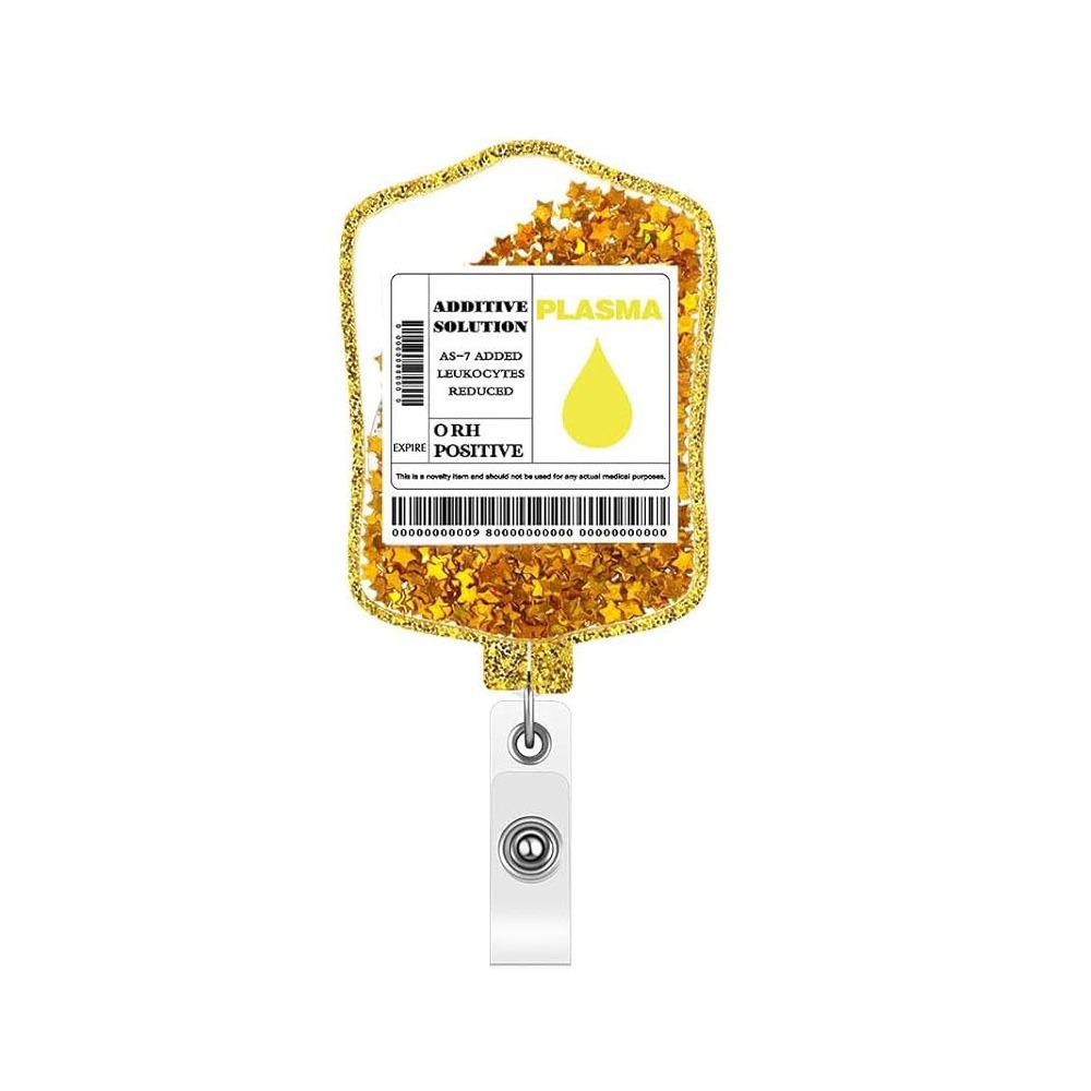 

Retractable Nursing ID Badge Holder Glitter Name Tag Holder Gift ID Badge Clip Graduation 3