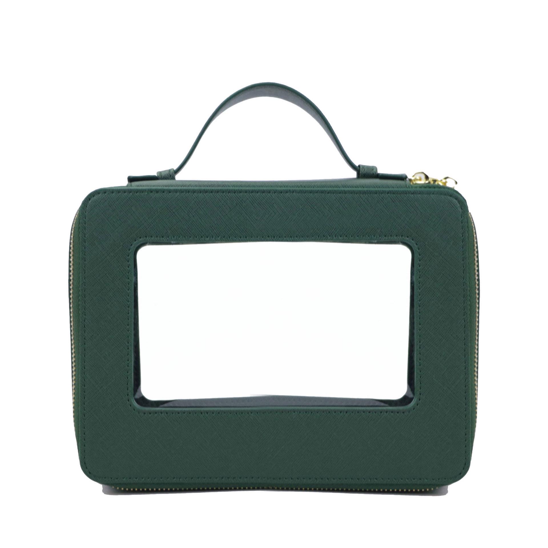 

Нова Модна Водонепроникна Шкіряна Косметичка Великої Місткості для Подорожей для Жінок 21.5*7*17.5 cm зелений