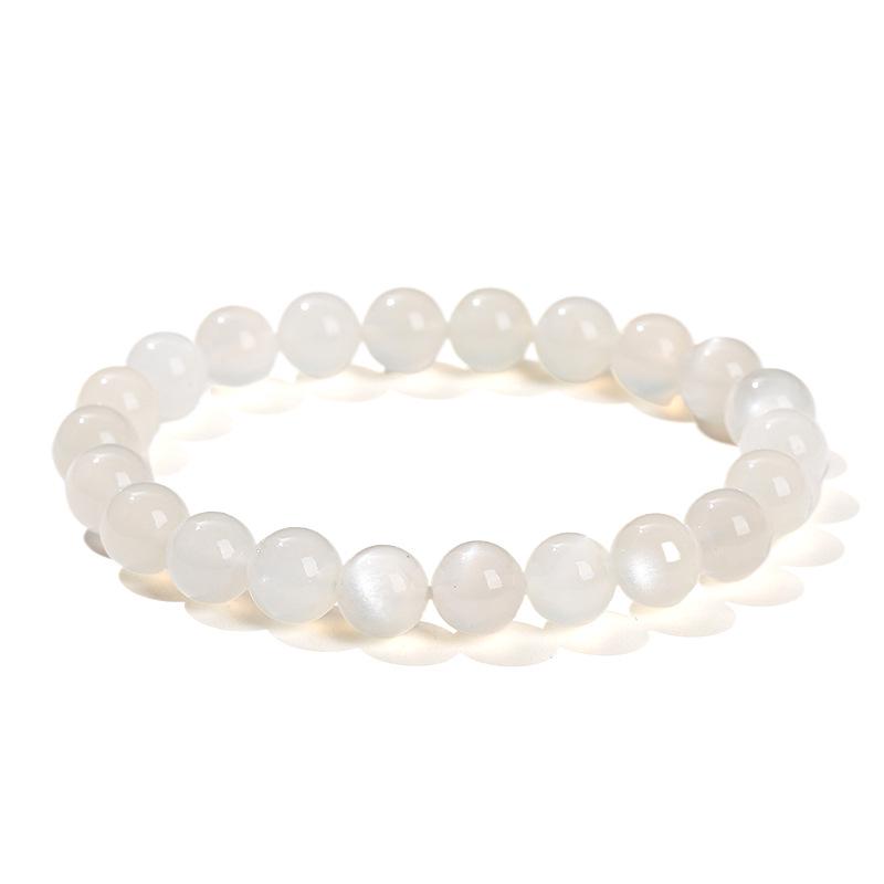 Jingde Jewelry White Moonlight Moonstone Beaded Bracelet - Elegant Simple Fashion for Ladies
