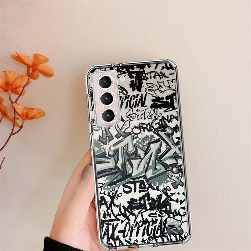 Graffiti Clear Phone Cases for Samsung S26 Ultra Galaxy S25 Edge S24 S23 FE S21 Plus S20 S22 S10 Cover Patterned Compatible with