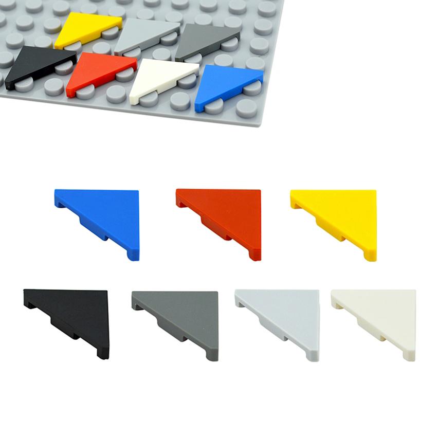 Bai Fen Bai Toys Unisex Kids 100Pcs Moc Smooth Bricks 35787 Flat Tile 45° Cut 2 X 2 Triangular Plate Compatible Assmble Building Block Particle Leduo Kid Toy