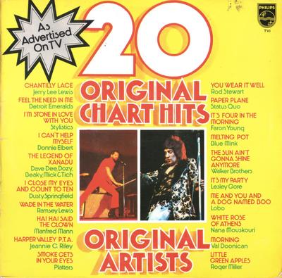 LP Record VARIOUS  20 Original Chart Hits  TV001 Philips 1972 UK Pop Used