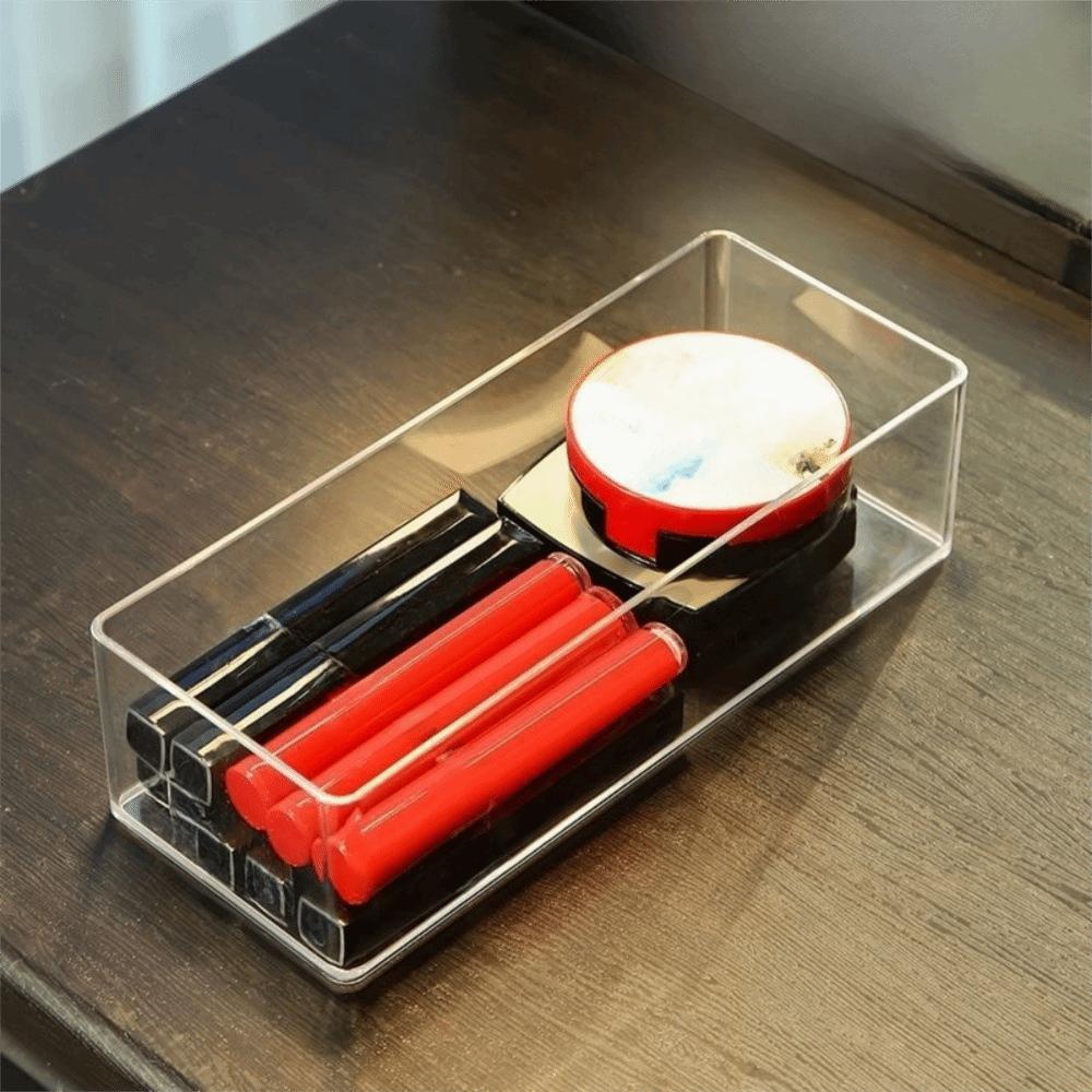 Transparent Cosmetic Storage Box Multi Grid Multi-Functional Makeup Brush Organizer Dust-Proof Clear Makeup Organizer