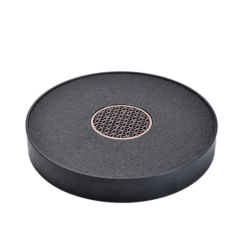 Rotating Imitation Obsidian Tea Tray Luxury Home Tea Table Drainage Water Storage Tray Dry Brew Tea Set Size can be selected