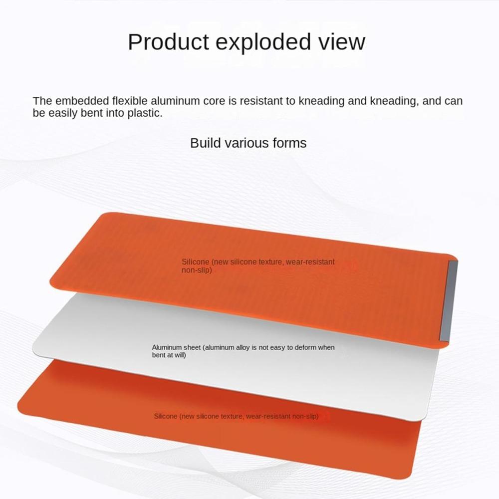 Portable foldable silicone aluminum alloy phone holder, flexible and bendable non-slip desktop stand, adjustable airplane desktop stand.