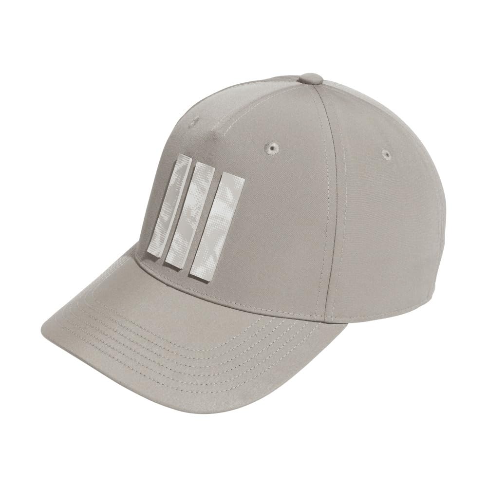 Adidas Golf Men's Putty Beige Golf Cap with Graphic Three Stripes and Cooling Cap