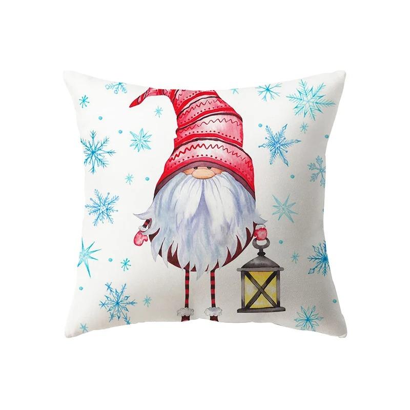 Christmas Theme Santa Claus Print Pattern Cushion Cover For Home Living Room Sofa Decoration Pillow Cover