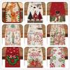 Festive Christmas Table Runner & Placemats Set - Cute Cartoon Print Heat-Resistant Coasters for Party Decor
