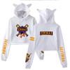 Short Hoodies Women Icrimax Printed Lady Sweatshirt Tracksuit Long Sleeve Female Cropped Top Fashion Korean Clothes Harajuku