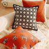 Homlly Orangey Printed Pillow Cushion Cover (X2PCS)