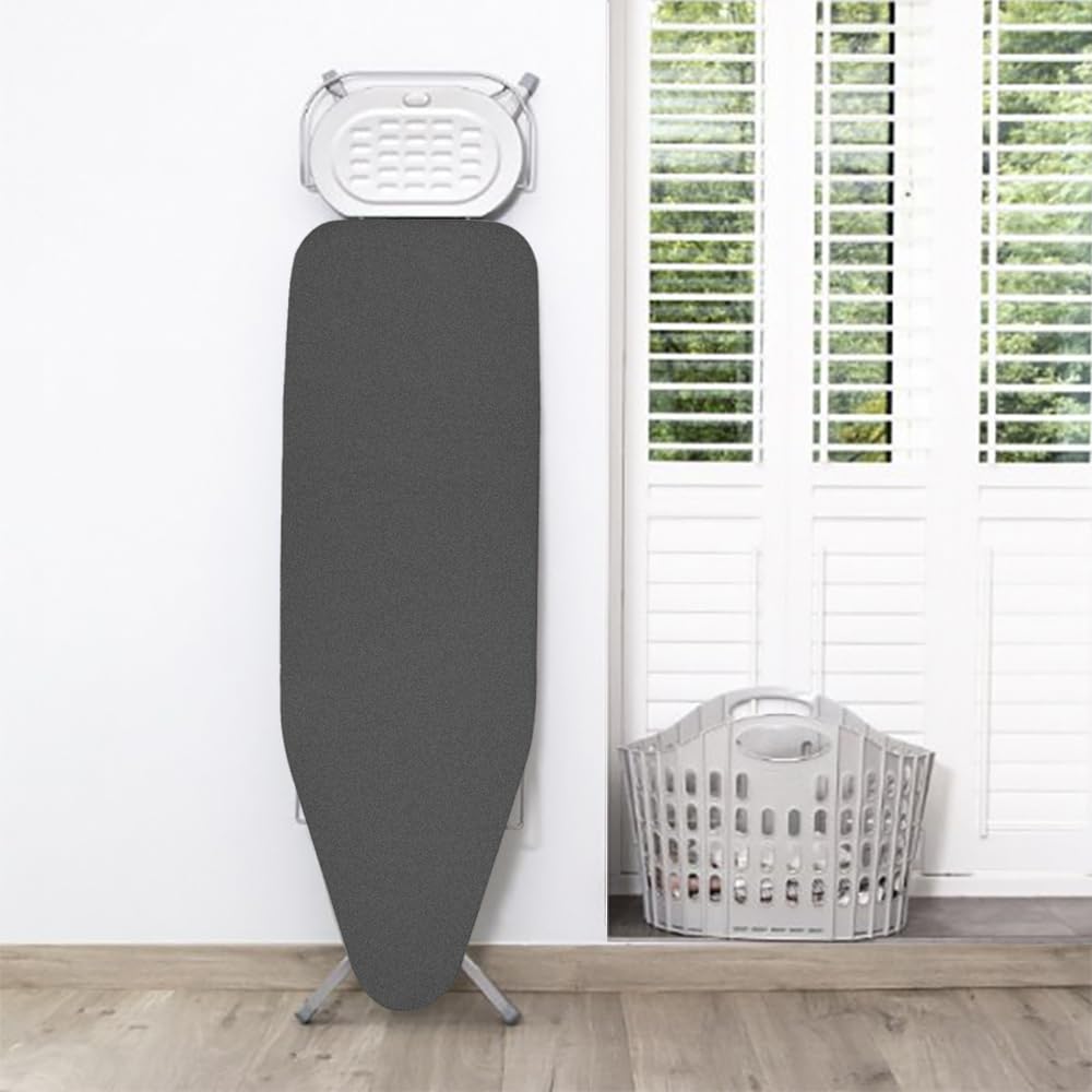 Heat-reflective Ironing Board Cover with Extra Thick Polyester Felt Padding and Elastic Ties (dark Gray, 110x35cm)