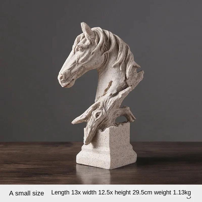Office Ornaments Home Decoration Living Room Rack Nordic Style Retro Horse Head Ornaments Resin Crafts Decoration