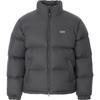 Korean Style Solid Color Zipper Stand Collar Long Sve Down Jacket Men Outerwear Dark-Gray LE2404DP21DG