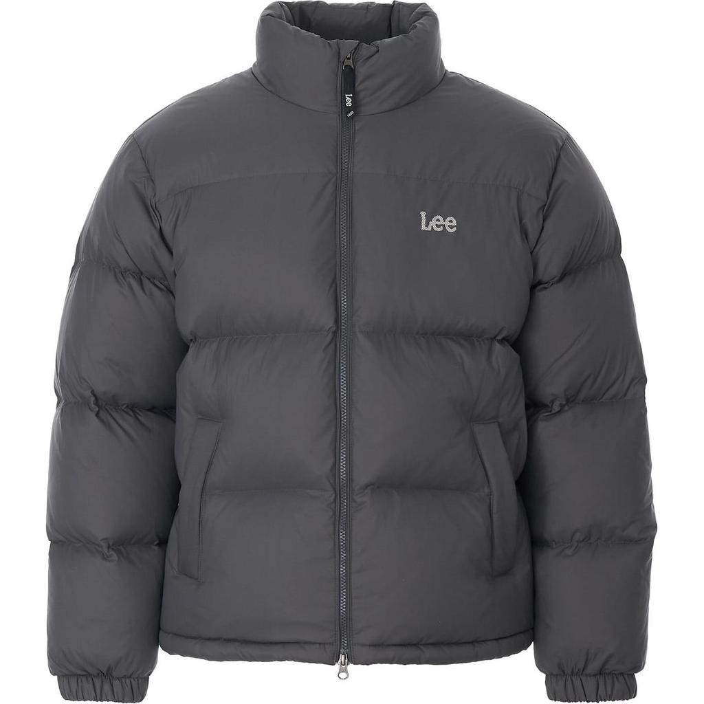 Korean Style Solid Color Zipper Stand Collar Long Sleeve Down Jacket Men outerwear Dark-Gray LE2404DP21DG