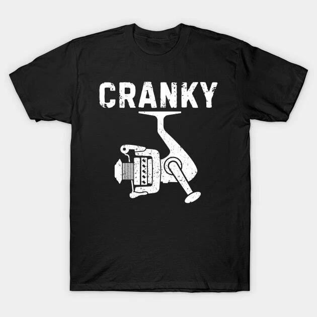 Cranky Fishing Reel Retro Funny Fishing Made in Australia T-Shirt XL