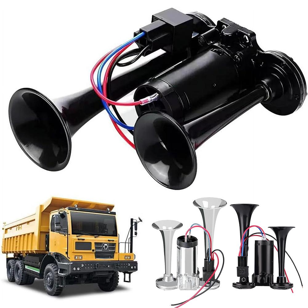 600DB Horn 12V Super Loud Car Electric Horn Dual Trumpets Air Horn Speaker For Car SUV Vehicle Boat Dual Trumpet Train Horn C0E2