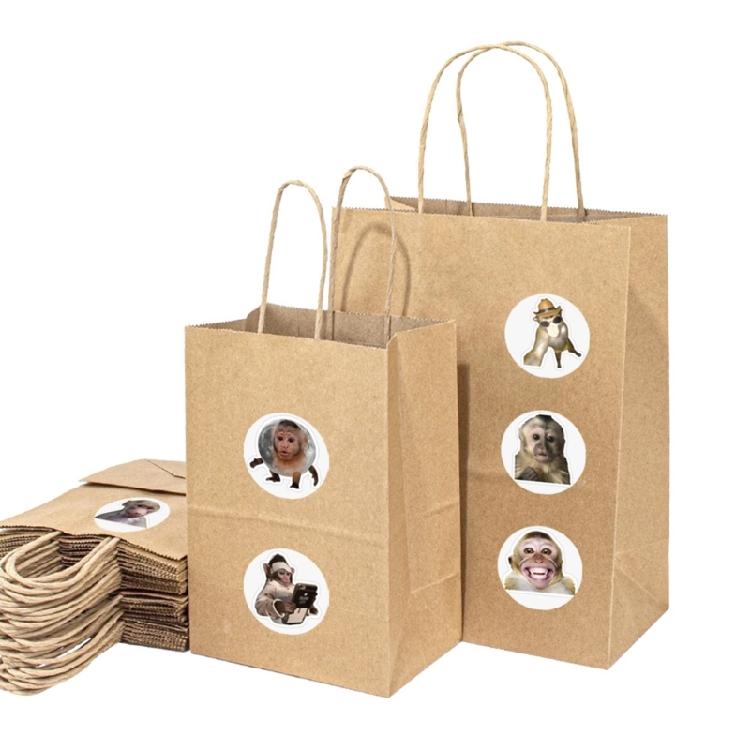 500Pcs Monkey Shaped Sticker Decorative Wrapping Labels For Scrapbooking Journal Notebook Phone Laptop Gift Packaging