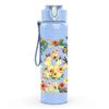1PC Vintage Mixed Floral Garden Bouquet Print 750ml Color Plastic Sports Water Bottle Leakproof Flip Straw Lid Suitable for Sports Office Home Use