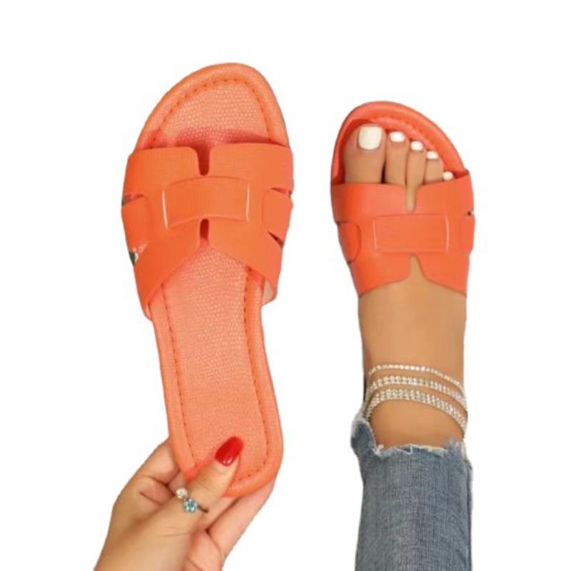 Große flache Sandalen für den Sommer, verschleißfeste Hausschuhe, bonbonfarbene Hausschuhe