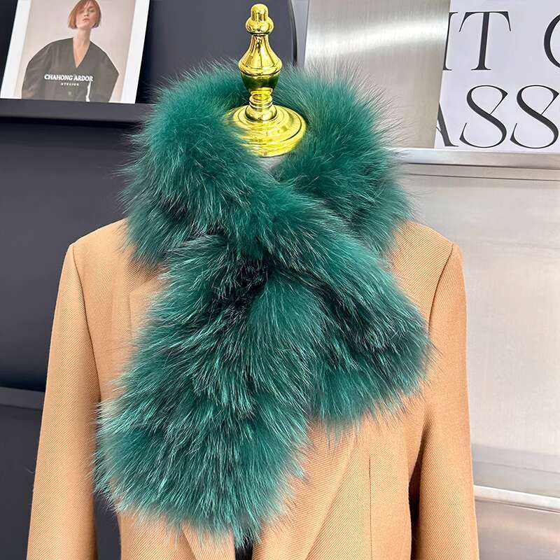 Real Fox Fur Woven Scarf Winter Thick And Warm Natural Fur Collar Scarfves Fashion Furry Fur Scarf Outdoor Keep Warm Fur Shawl