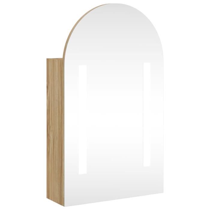 VidaXL Armoire de bain à miroir avec LED arquée chêne 42x13x70 cm 357976