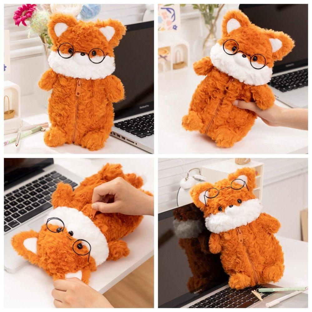 Cartoon Pencil Case Stuffed Stationery Storage Bag Makeup Bag Plush Pen Bag School Supplies