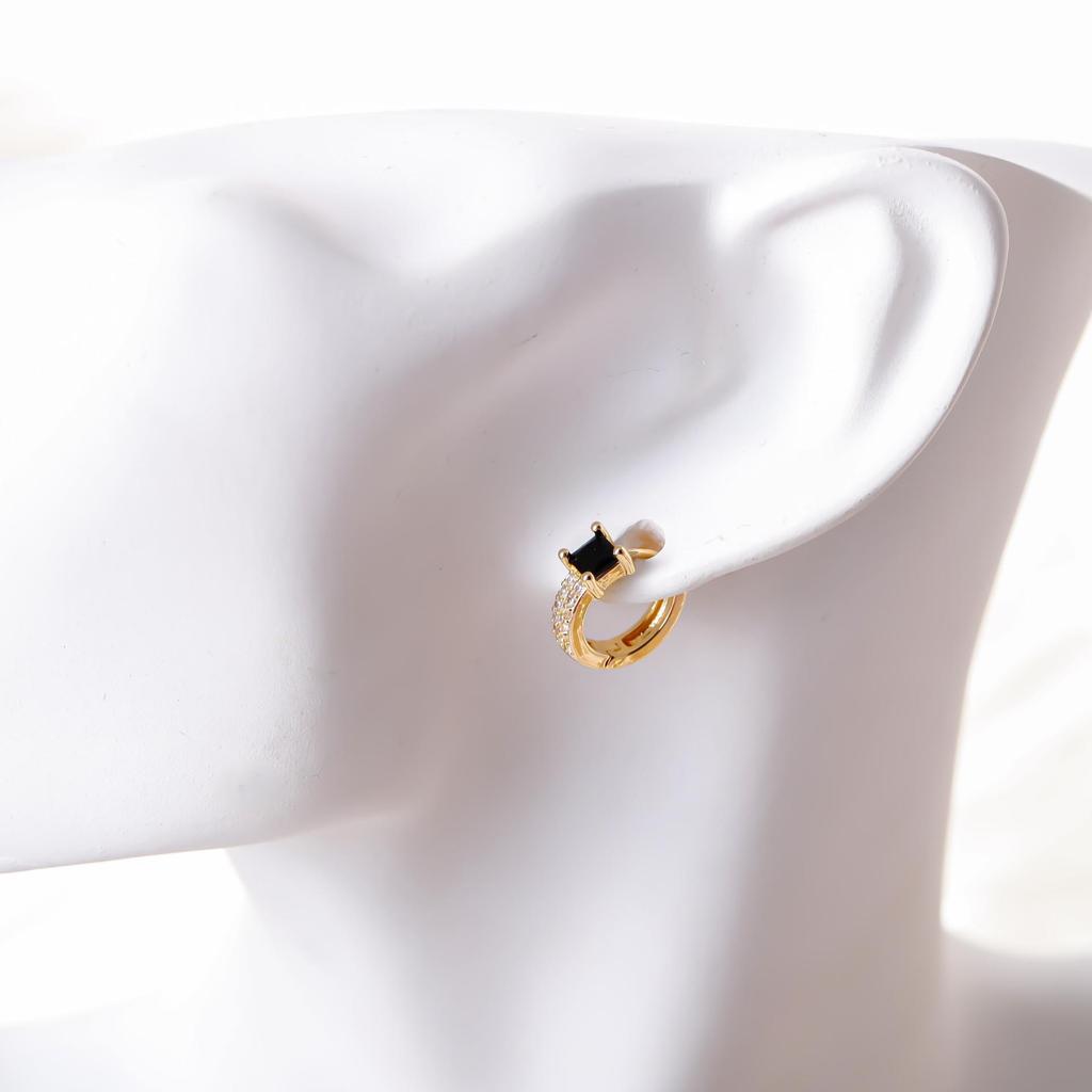 Zirconia Square Sugar Earrings with Ear Cuff - Women's Stylish Accessories