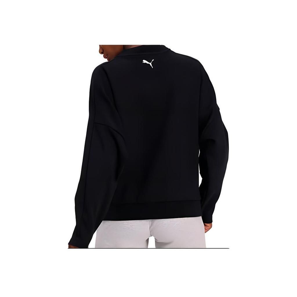 Puma Evide Logo Print Mock Neck Sweatshirt Women Tops Black 597384-01