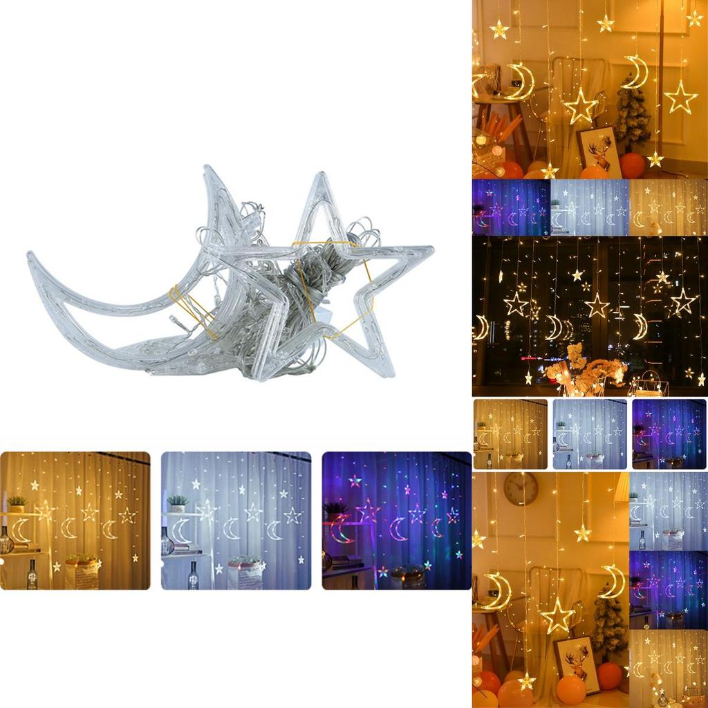 Enchanting 3.5m Twinkling Star Moon Led Curtain Light For Magical Home Decor