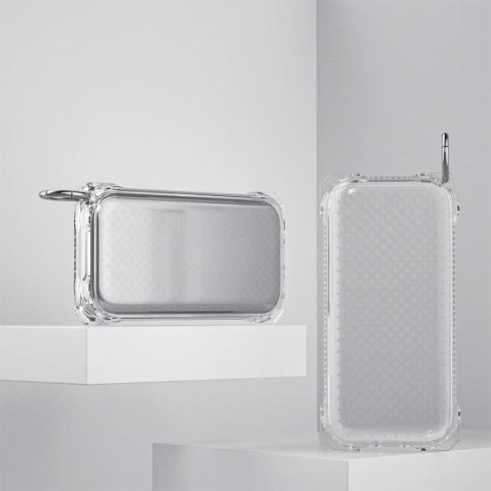 Battery Holder Portable Battery Case with Carabiner Shockproof Protective Cover for Apple Headset Power Pack Power Cord Holder Case