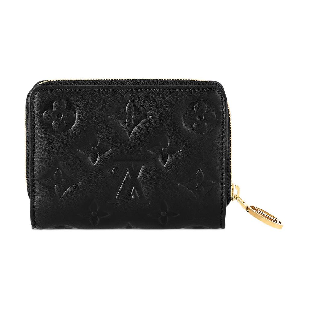 Louis Vuitton Lou Wallet Black Monogram-Embossed Lambskin Women Wallets M81599