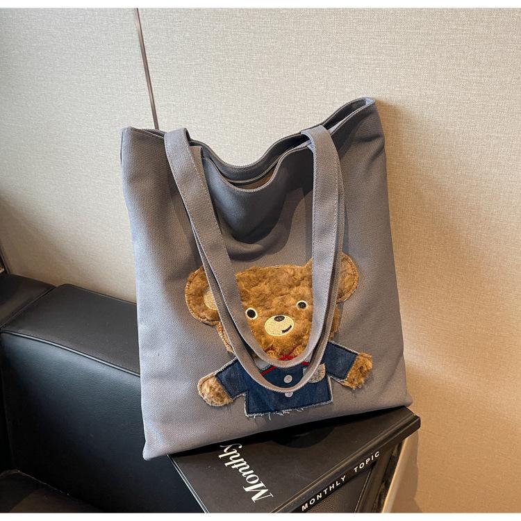 

Полотняна дорожня сумка жіноча велика місткість 2024 нова осінь і зима для відпочинку сумка через плече студентська сумка сірий колір