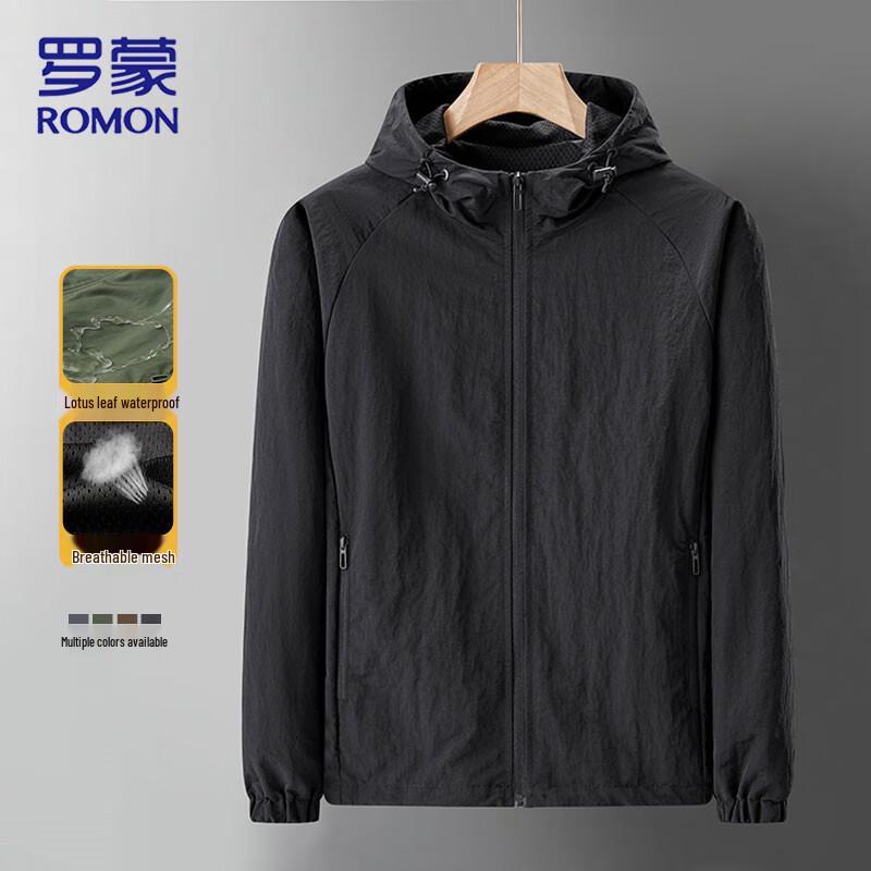 ROMON Men's Hooded Windproof Business Casual Jacket