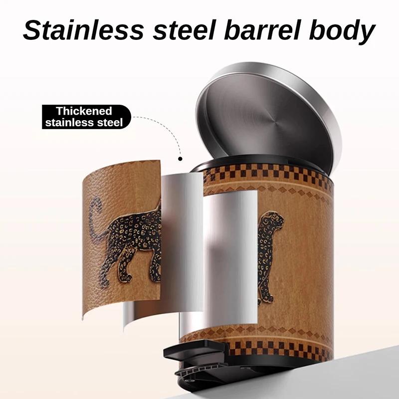Vintage Waste Bins Metal Trash Can Luxury Living Room Wastebasket Large Capacity Separate Trashs Things for Home and Kitchen