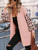 2025 Leopard Print Patchwork Knit Cardigan - Women's European/American Fashion Loose Sweater