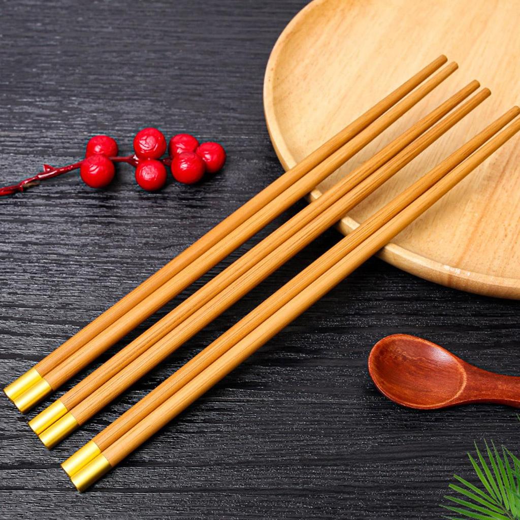 Set de Bețișoare din Oțel Inoxidabil, 5 Perechi, Reutilizabile, Ușoare, Metalice, Japoneze, Chinezești, Coreene, Anti-alunecare, Sigure pentru Mașina de Spălat Vase