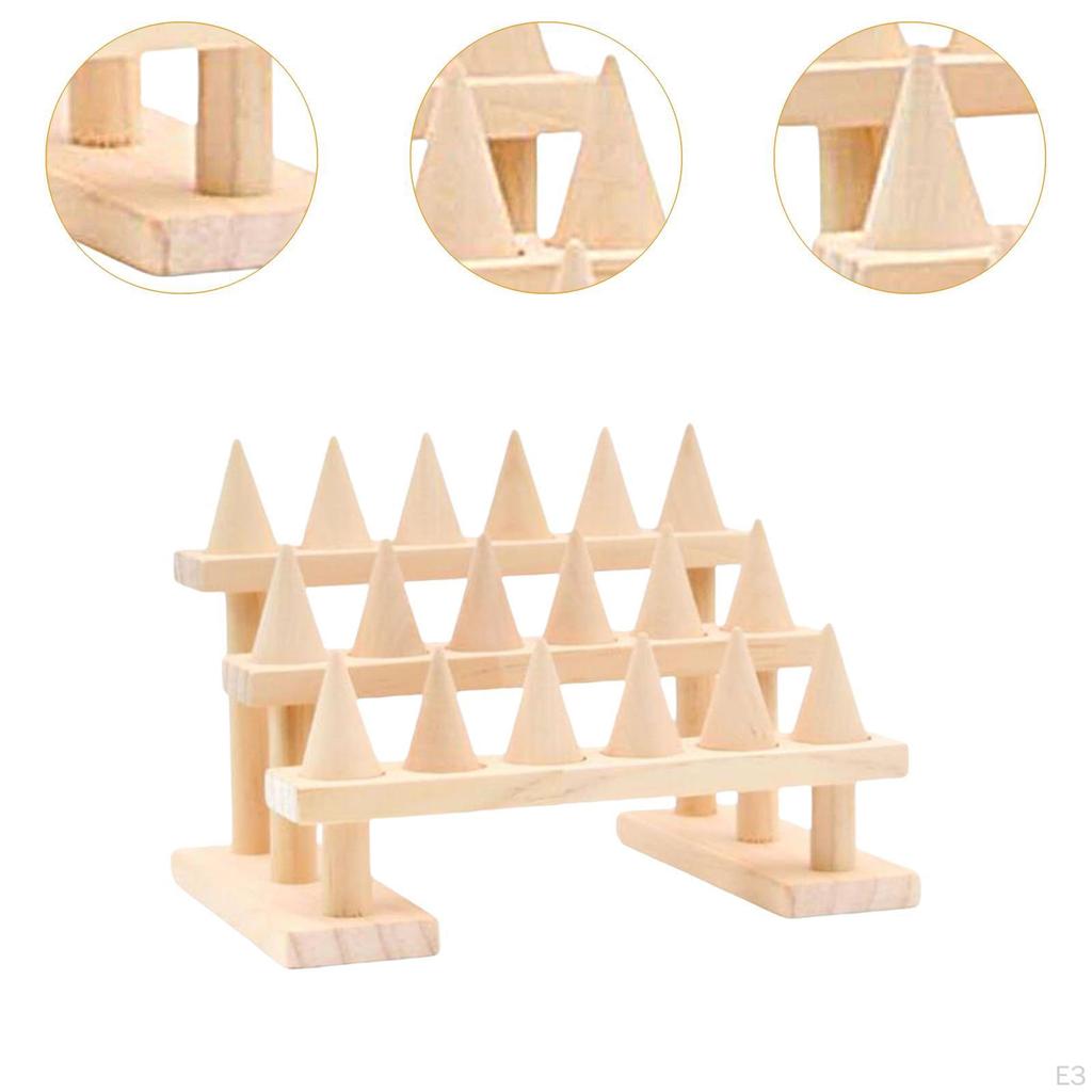 Holzring -Displayhalter Fingerständer Elegant Damen Bequem Minimalistisch Organizer Schmuckständer