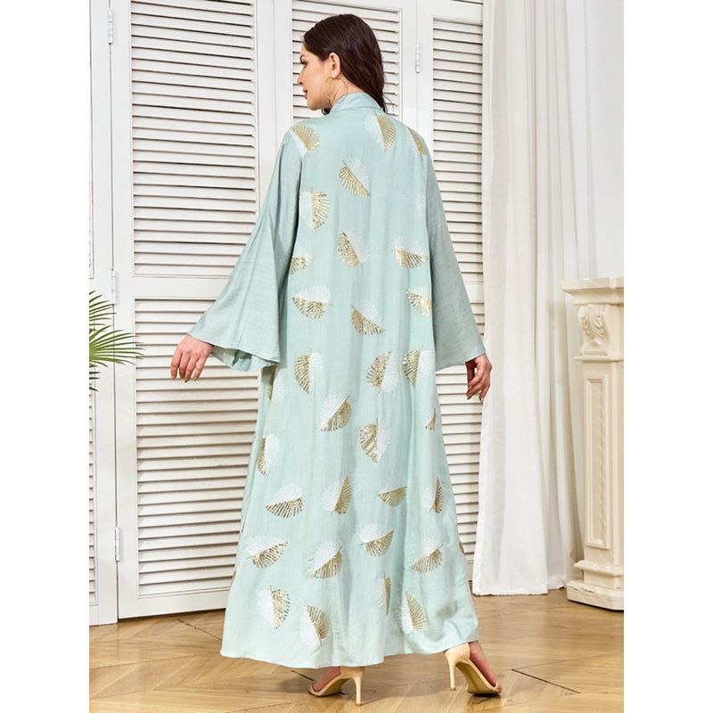 Elegant Dress Middle East Sequin Diamond Embroidered Dubai Women Clothes Arab Robe plus-Size Dress