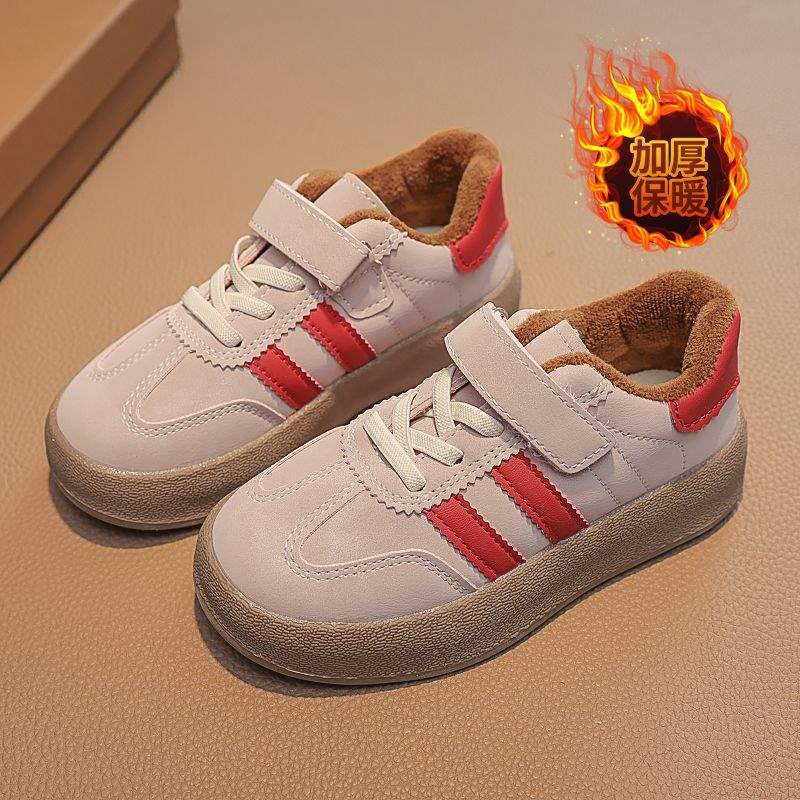 Children's board shoes 2025 winter new boys' fashion sports shoes girls' casual trendy velvet warm and non-slip shoes