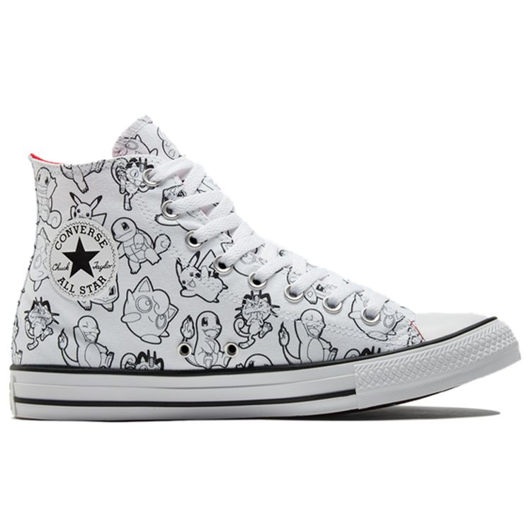 Pokemon x Converse Chuck Taylor All Star High Poke Ball Unisex Sneaker Weiß Schwarz University-Rot A01651C