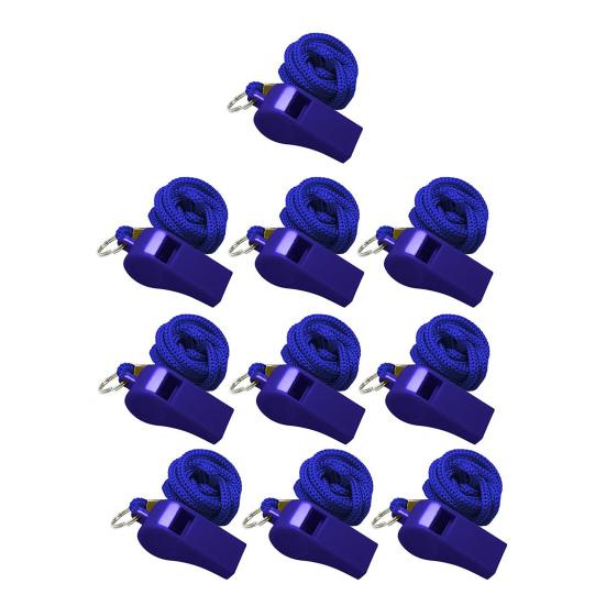 

10Pcs Plastic Whistles with Lanyards Loud Sport Referee Pea Whistles for Coaches Emergency Survival Use Replacement Coaches Whistle 10pcs