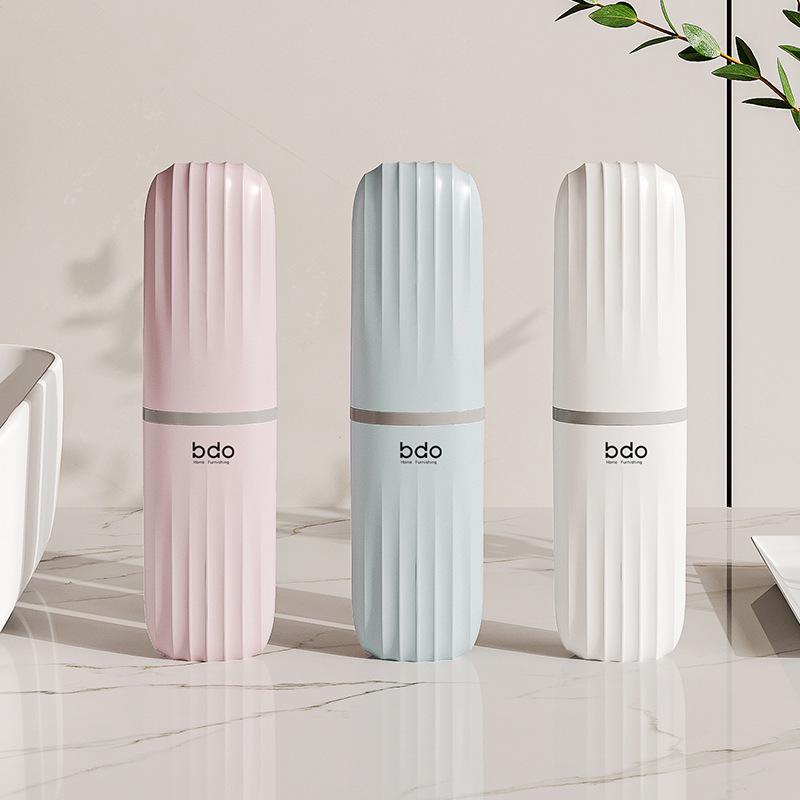 Portable Toothbrush and Mouthwash Holder Set with Toothbrushing Cup