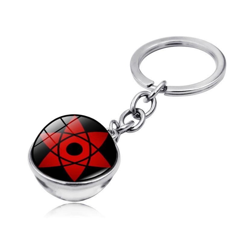 Keychain Naruto Sharingan With Glass Ball Cartoon Style For Memorabilia Anime