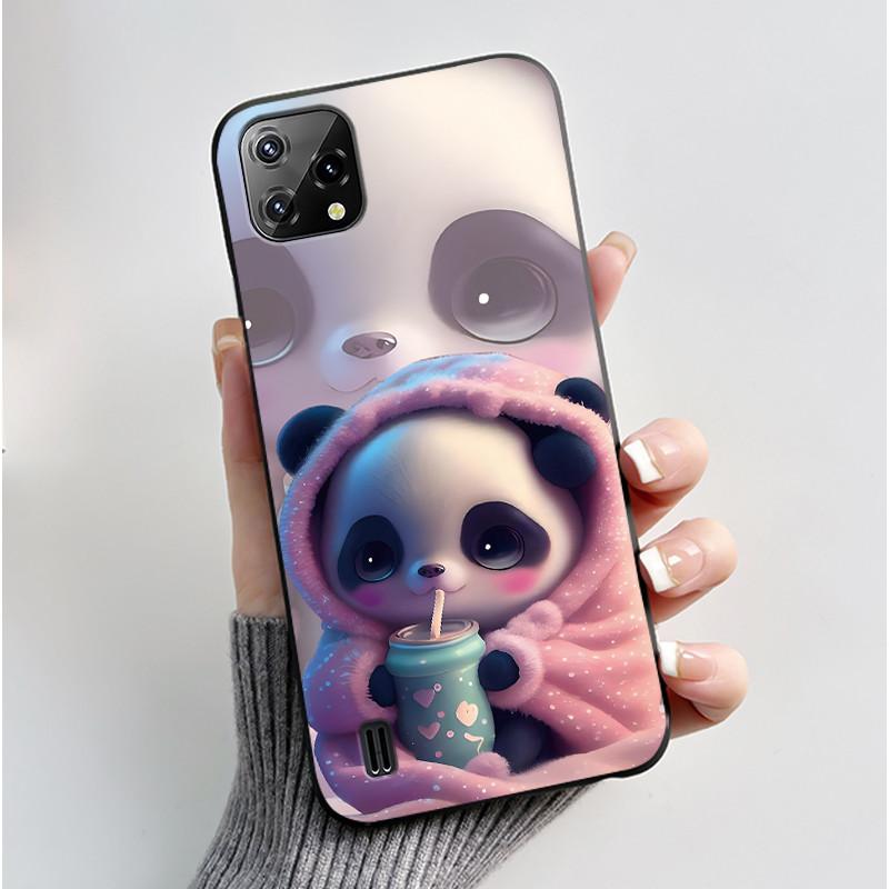 For Blackview A55 Case Oscal C60 Back Cover Luxury Cute Love Rabbit Funny Pattern Black TPU Soft Silicone Protective Phone Case