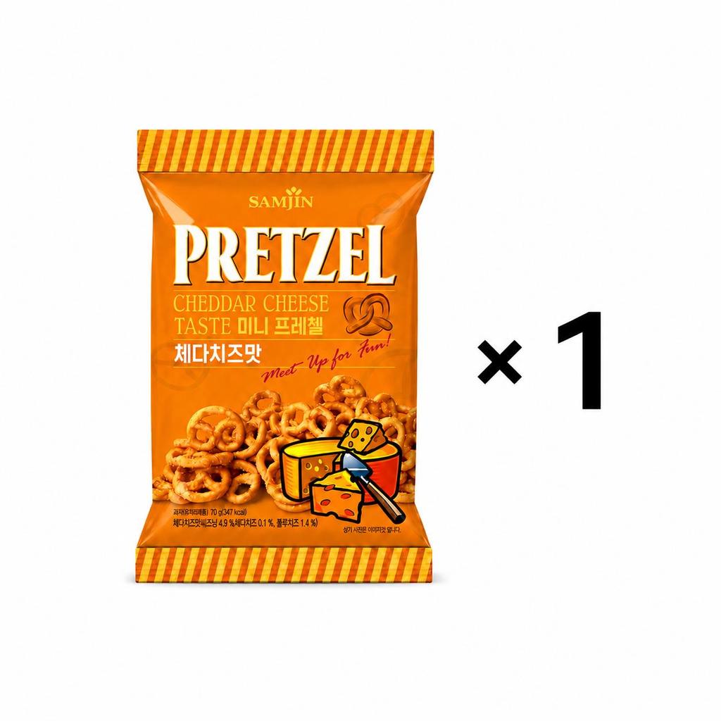 SAMJIN Mini Pretzel Biscuits Cheese Flavor 70g 6 Pack