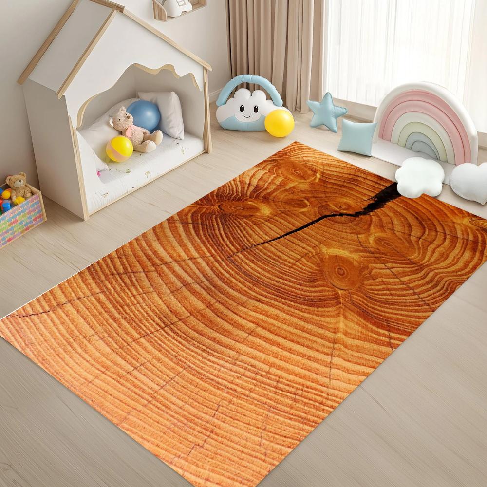 3D Tree Stump Area Rug Non Slip Washable Mat for Kids Playroom Living Room Nature Exploration Play Mat Rustic Home Decor