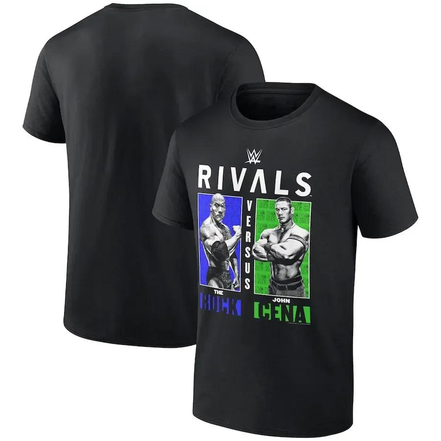 Round Neck Wrestler John Cena Graphic 3D Printed Top Short Sleeved Men's T-shirts - Soft Medium Stretch Polyester Fabric Summer Relaxed Fit Clothing
